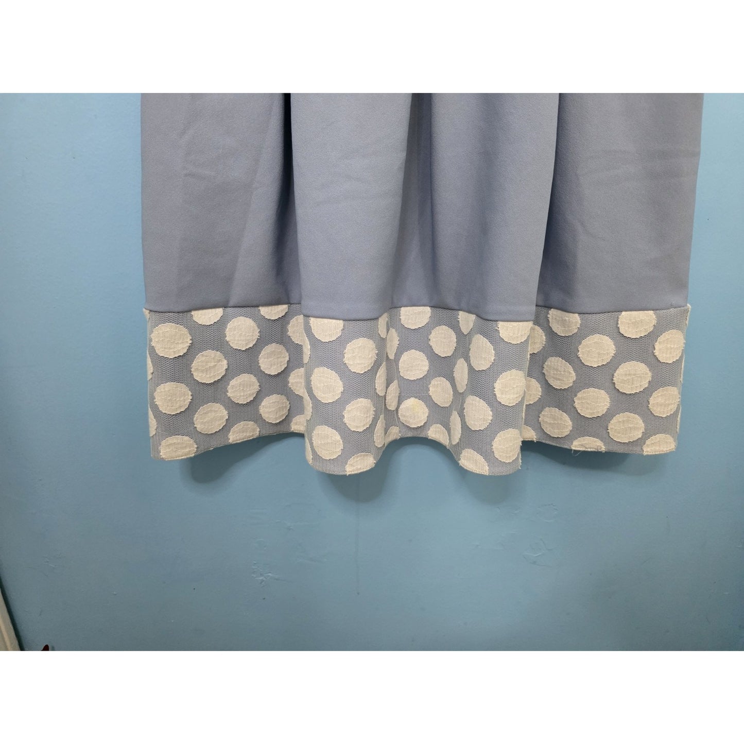 Closet London Women's Size 10 Blue White Polka Dot Lace Sleeveless Mini Dress