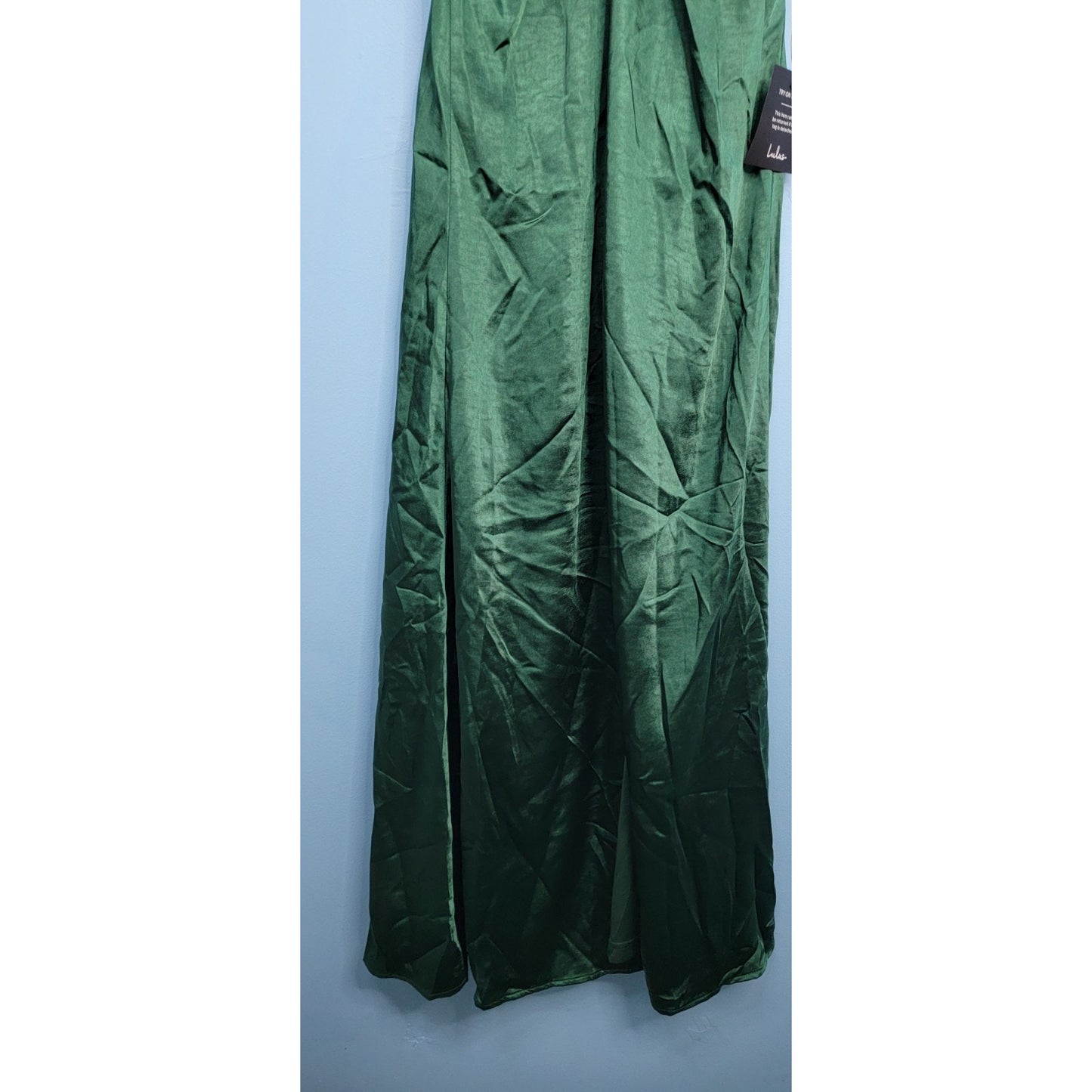 Perfect Refinement Emerald Satin Sleeveless Pleated Maxi Dress NWT Size X-Small