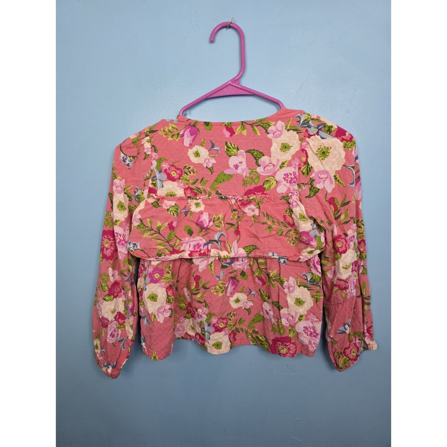Matilda Jane Girls Size 12 Always Blooming Floral Pink Blouse Long Sleeve