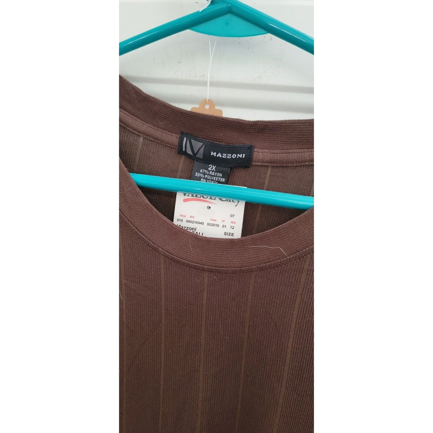 Mens Mazzoni Brown Round Neck Size 2X, NWT