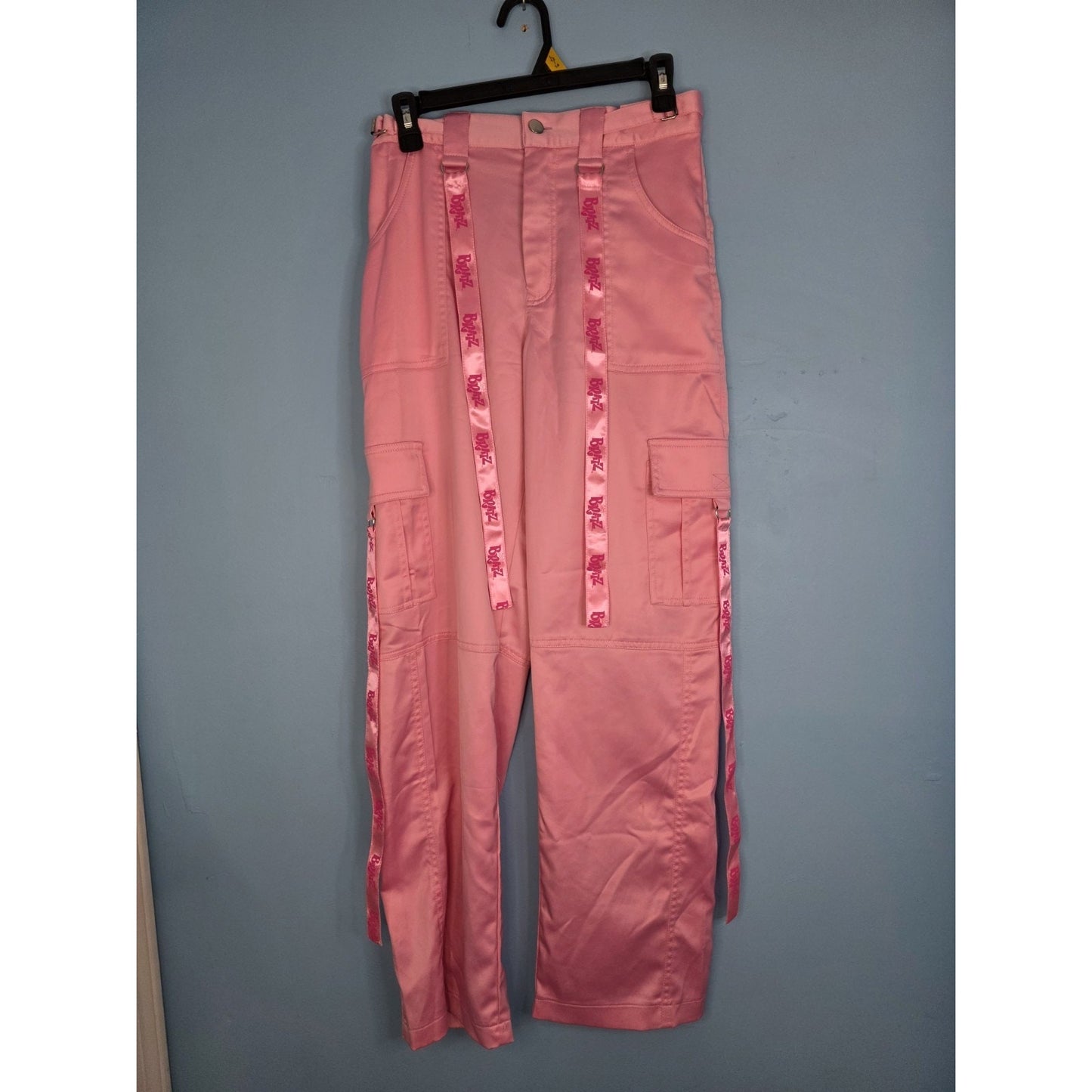 Dolls Kill Bratz Pink Satin Cargo Pants Small Baggy Pants Y2k 2000 Rare