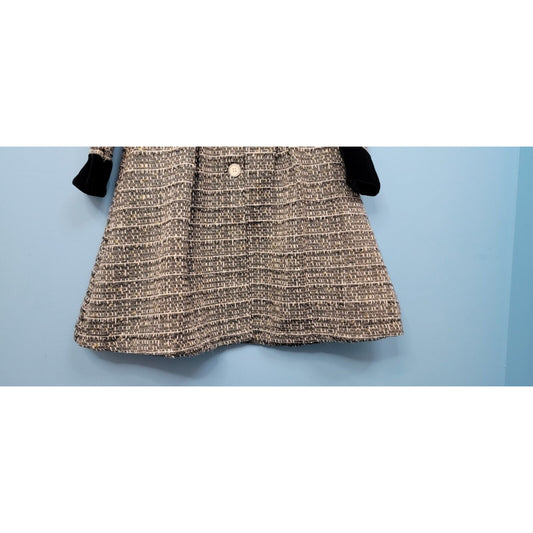 Blueberi Boulevard Black And White Tweed Button Front Pleated Jacket Size 6