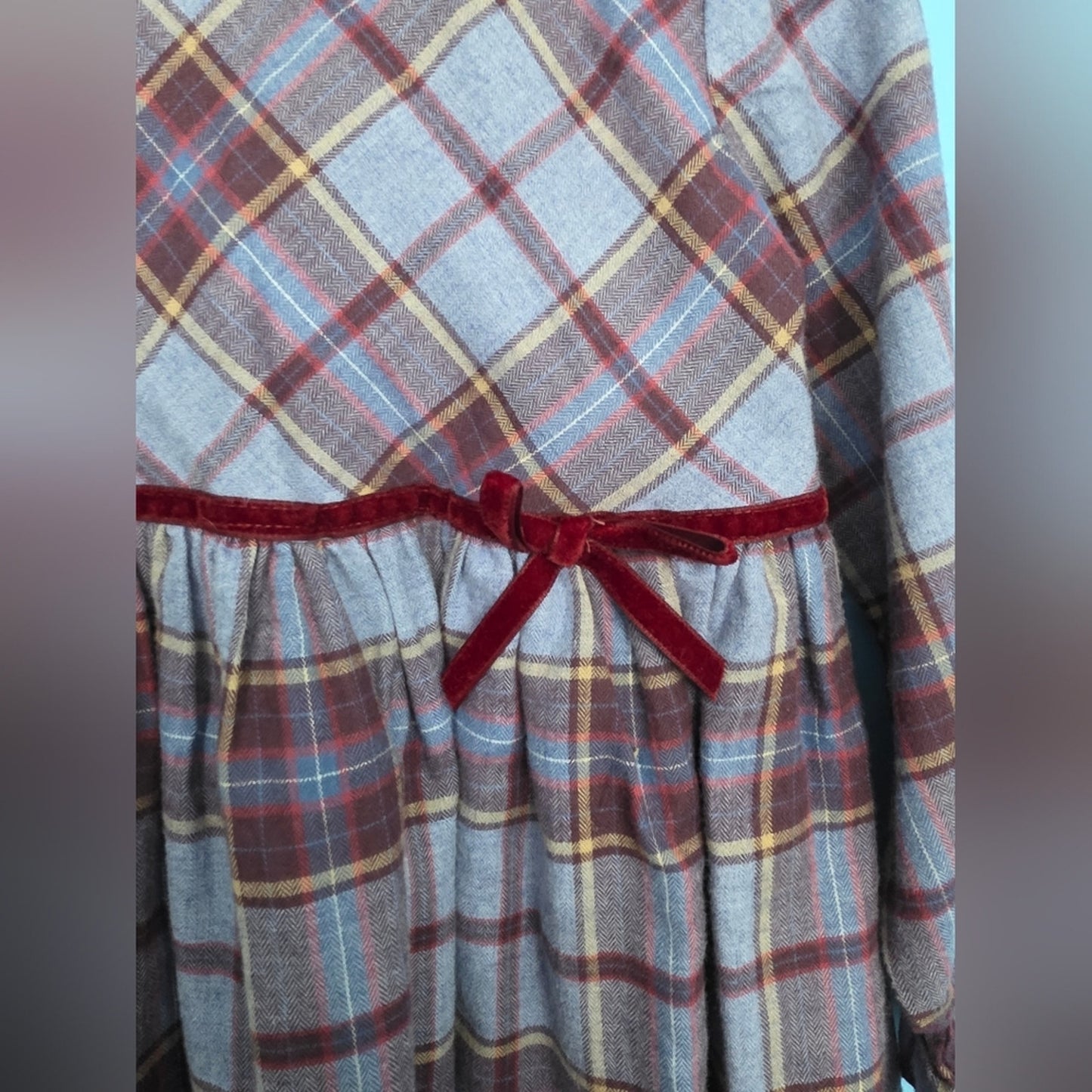 Pepa London Purple Plaid School Girl Dress Peter Pan Collar Size 5 Years
