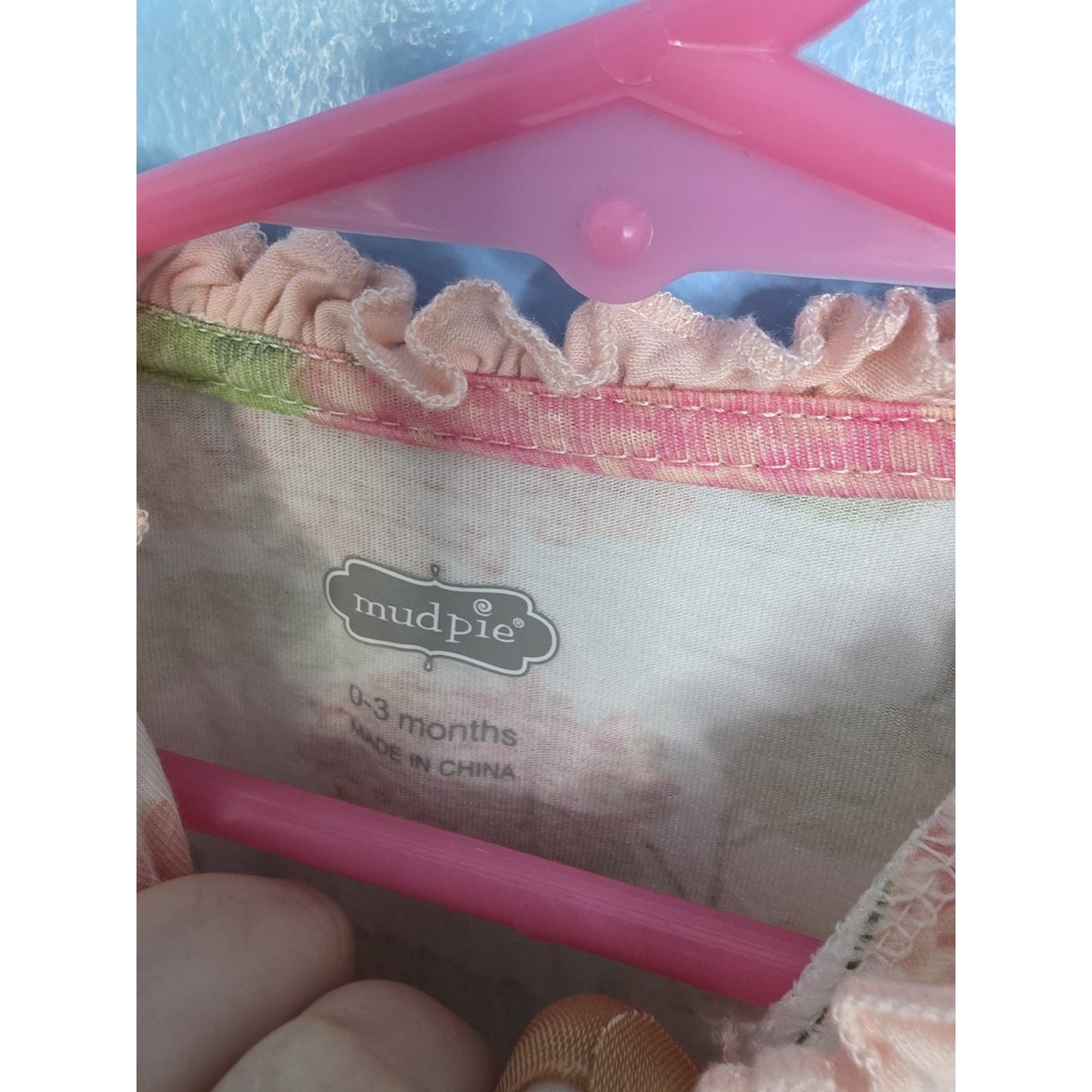 Mud Pie Baby Girl Hydrangea Sleeper One Piece Size 0-3 Months Pink Bamboo