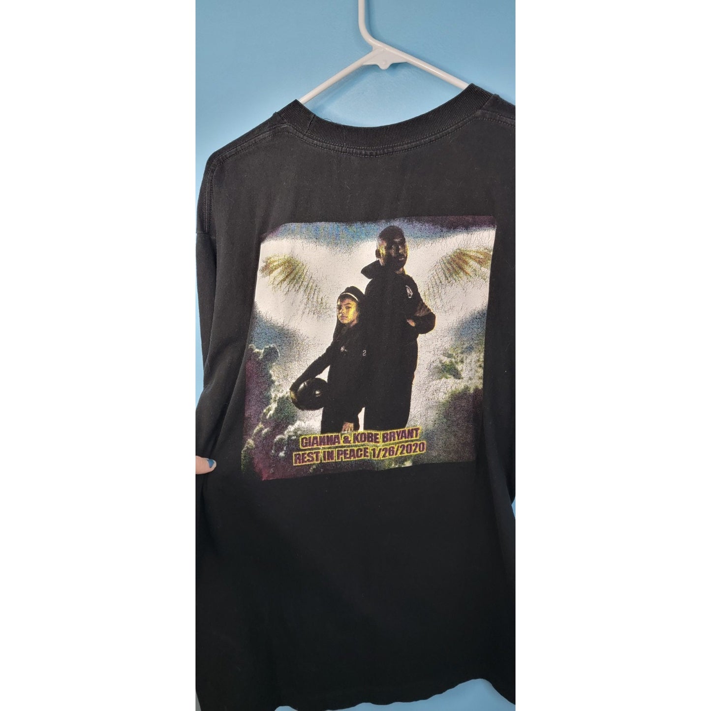 Kobe & Gigi Bryant Black Mambas Memorial Black Graphic T-Shirt Adult Large