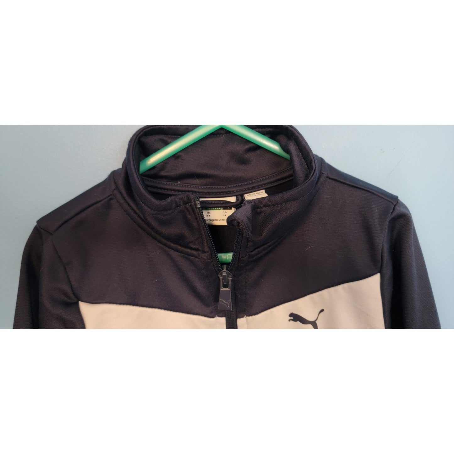 Puma Boys Jacket Navy Blue With White Stripes And Logo Size 3T