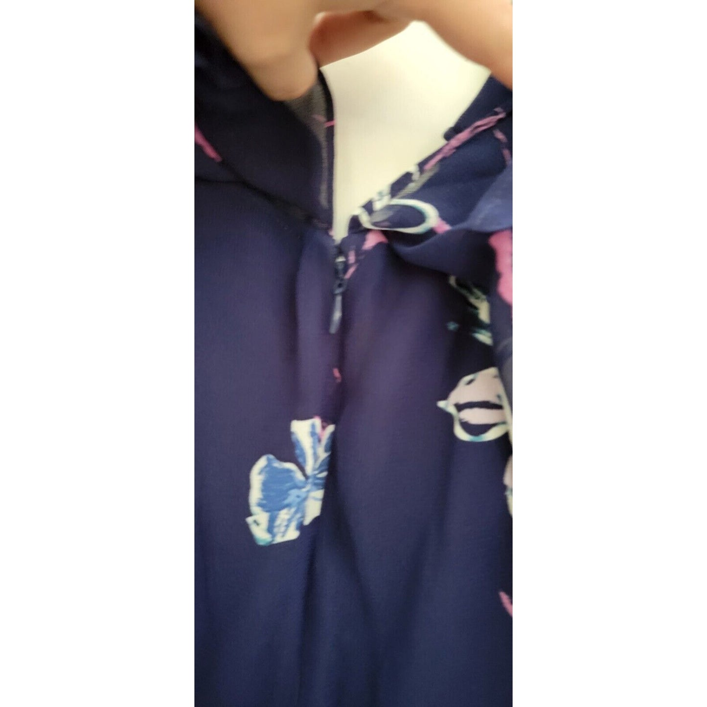 LANE BRYANT Floral Flutter Midi Dress Size 22 Chiffon Navy Blue Cocktail Wedding