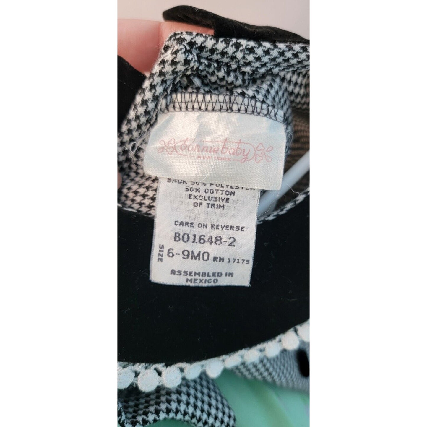 Vintage 3- Piecd Bonnie Baby Outfit, Jacket, Dress And Bloomers Black And White