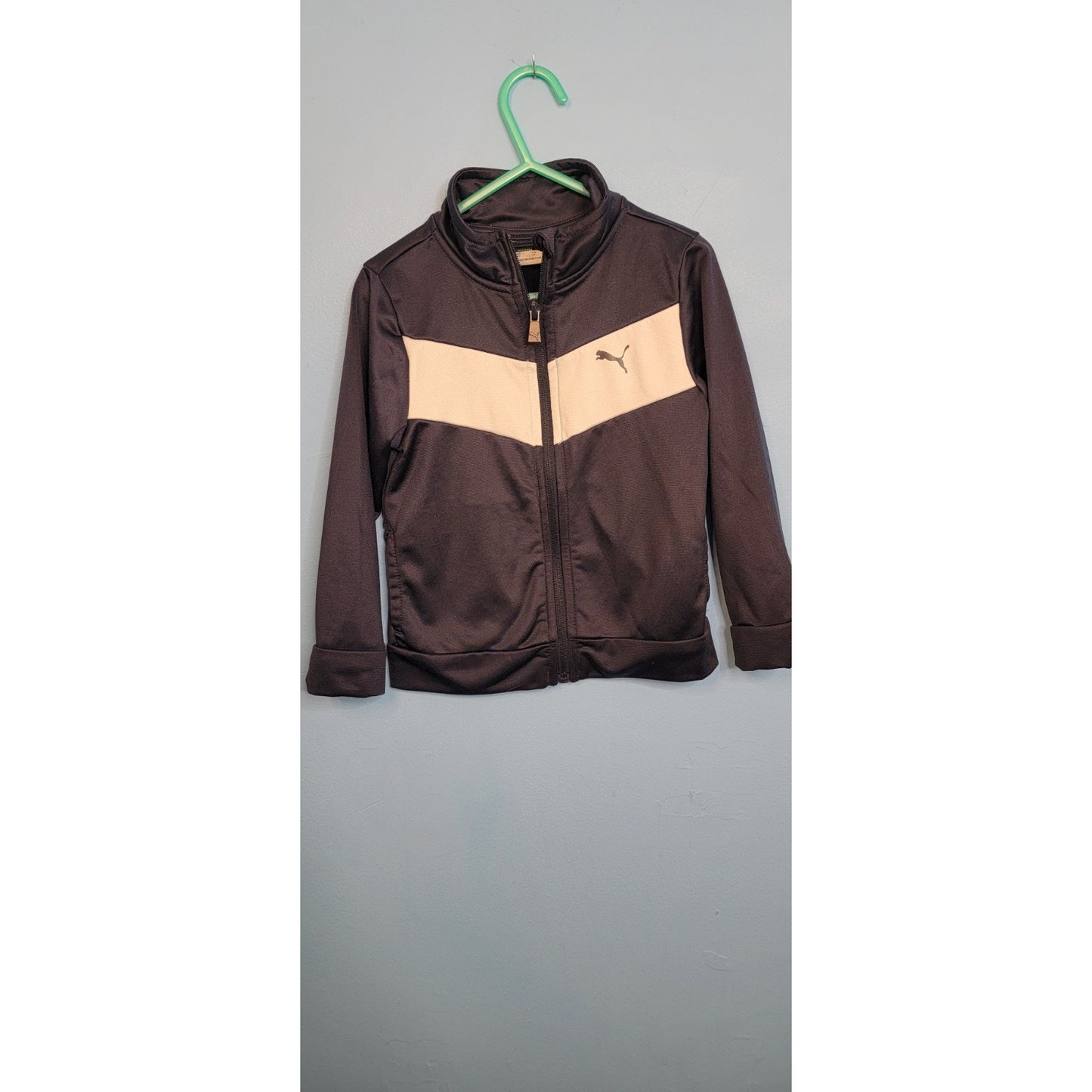 Puma Boys Jacket Navy Blue With White Stripes And Logo Size 3T