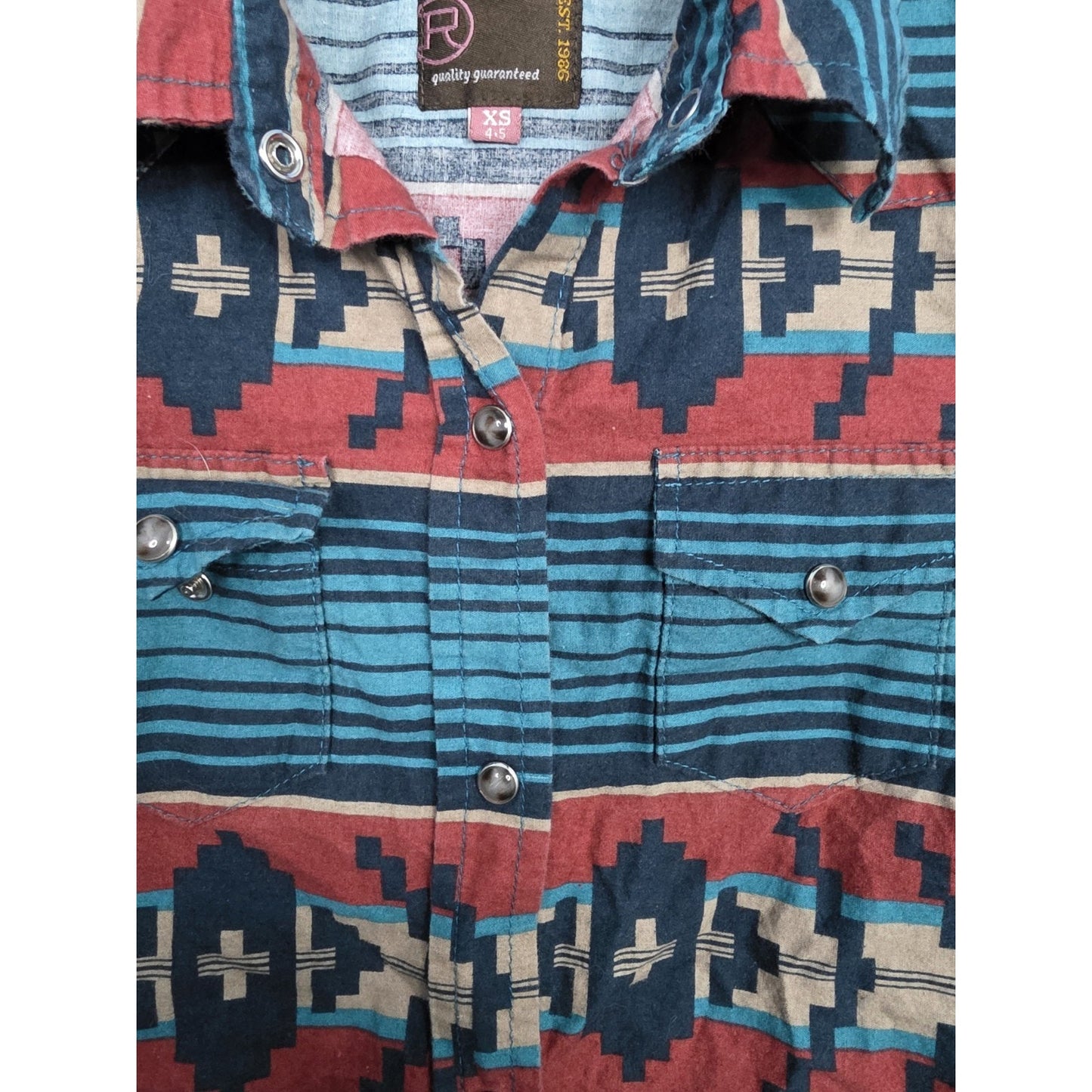 Roper Girls XS (4-5) Snap Ombre Aztec Horizontal Rust