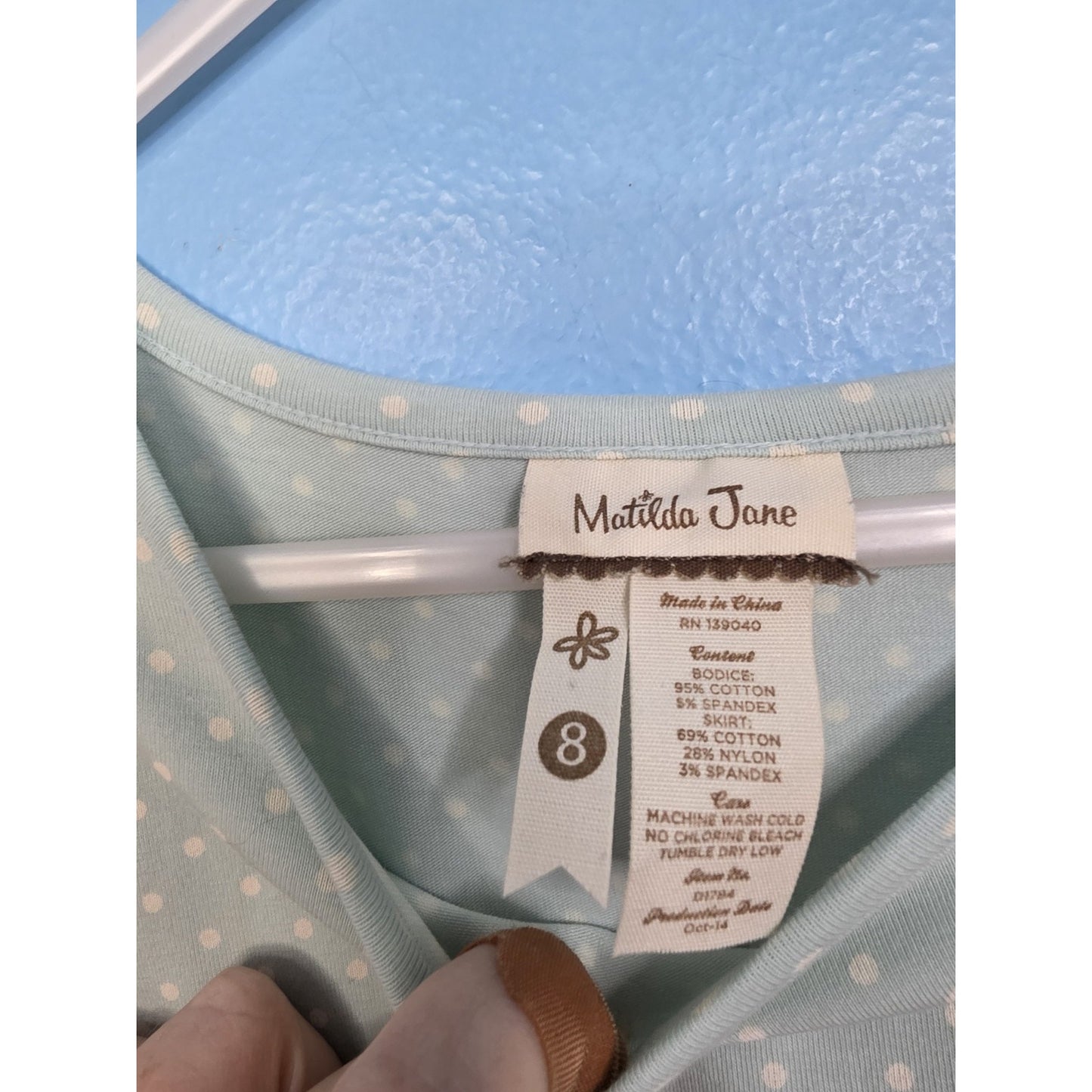Matilda Jane Girls' Sitting Pretty Dress Spring 2015 Polka Dot Floral Size 8