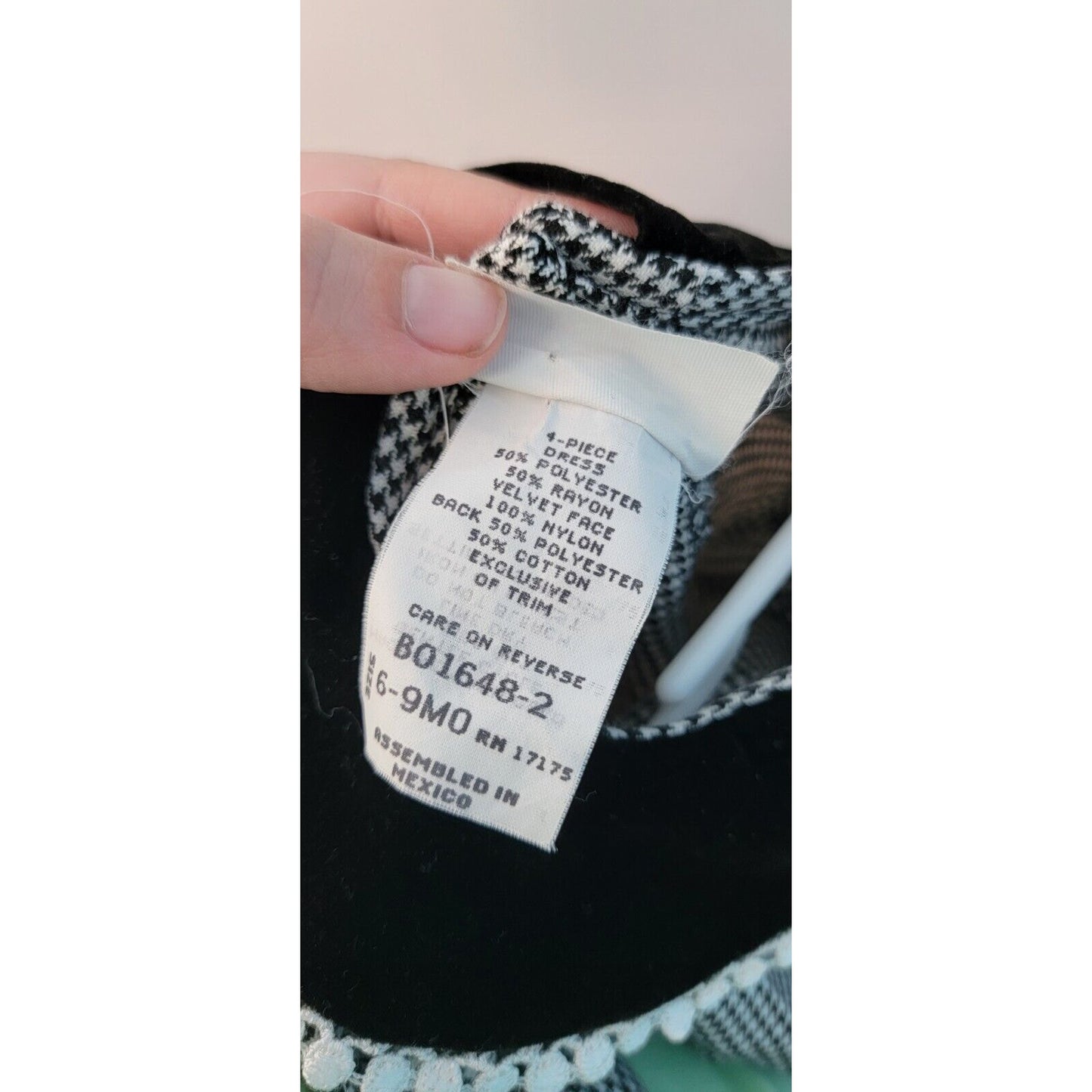 Vintage 3- Piecd Bonnie Baby Outfit, Jacket, Dress And Bloomers Black And White