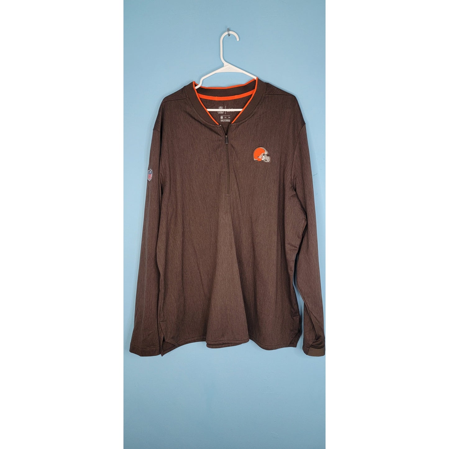 Mens Nike Cleveland Browns XXL 1/4 Zip Sweater NFL
