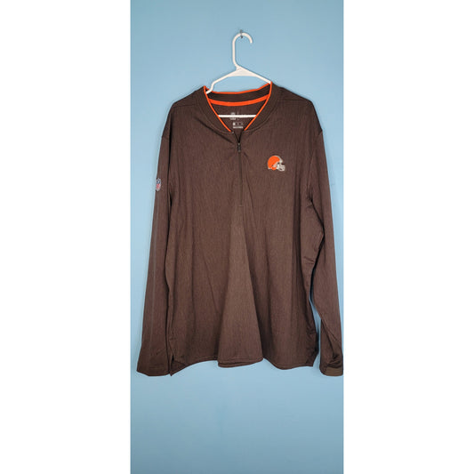 Mens Nike Cleveland Browns XXL 1/4 Zip Sweater NFL