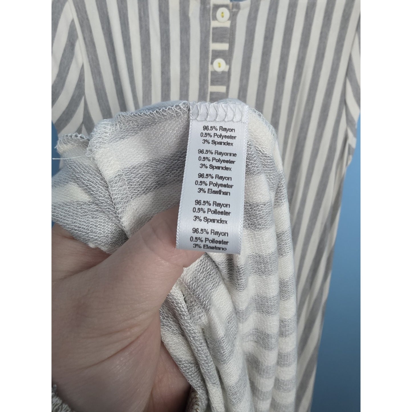 Anthropologie Puella Dress Gray And White Stripe With Flutter Hem Sizes Medium