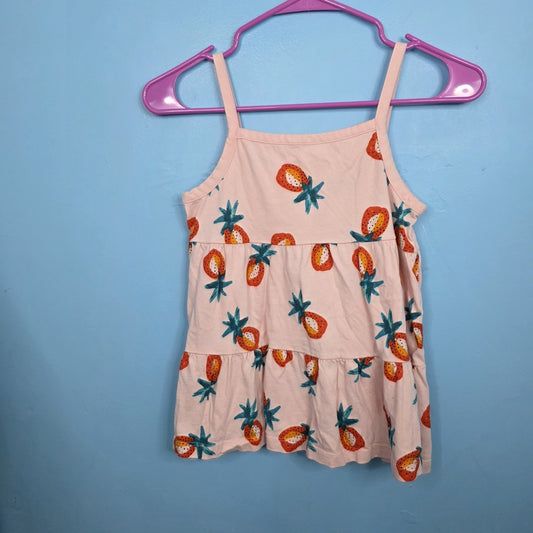 Hanna Andersson Fruit Pink Strawberry Cami Top Girls Size 130/8