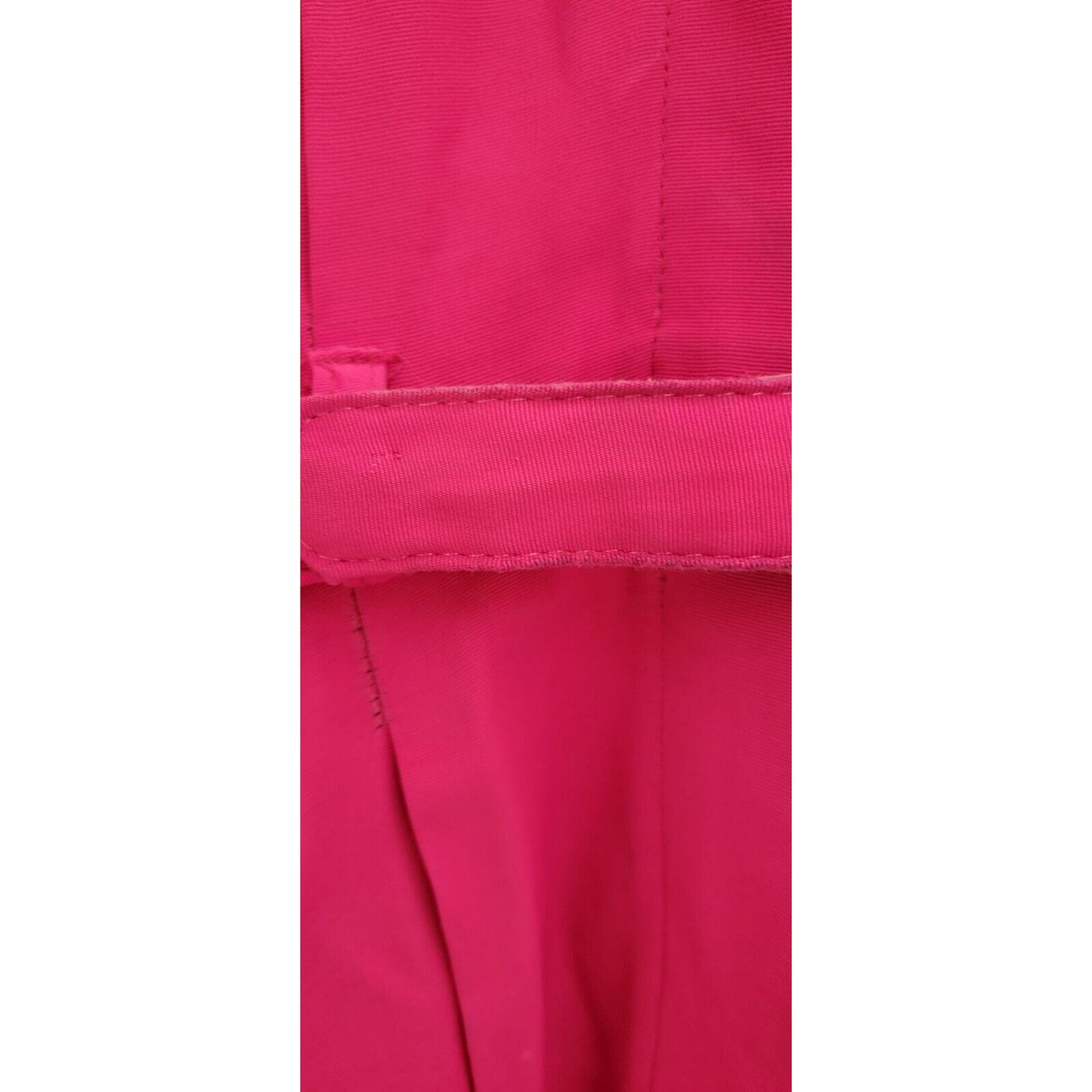 1980s David Benjamin Shin Length Pinky Red Belted Dress With Brooch Size 16