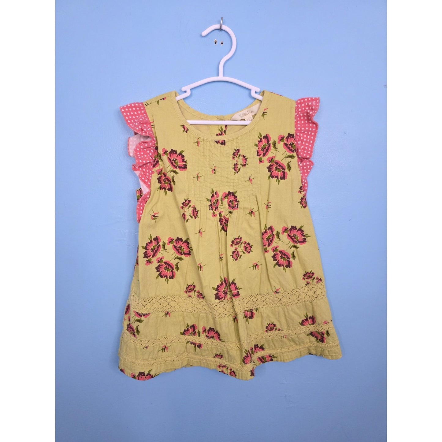 Matilda Jane Girls Size 6 Imagination Yellow Floral Tunic Make Believe Fall 2017