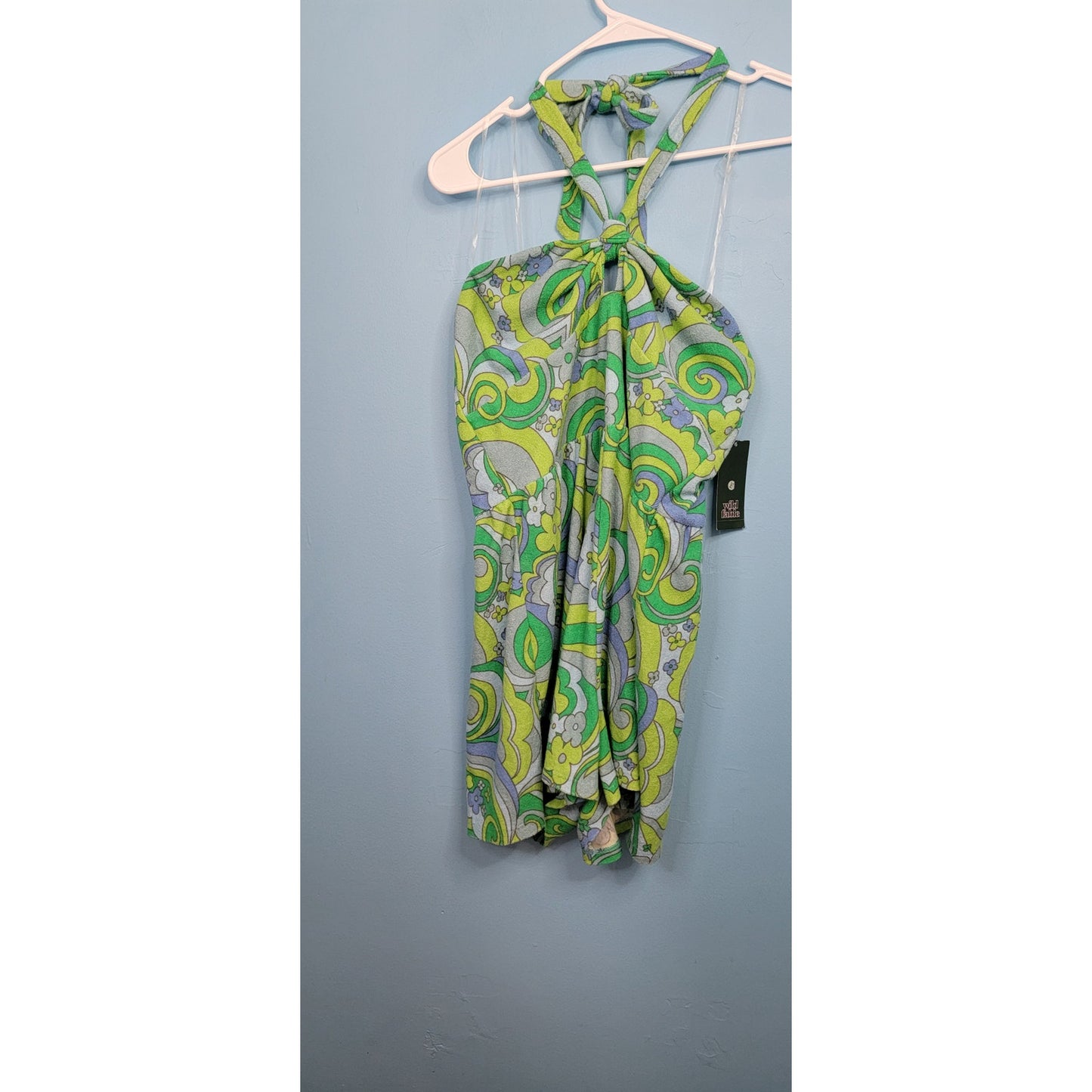 Wild Fable Large Y2K Paisley Halter TerryCloth Swim Cover Up