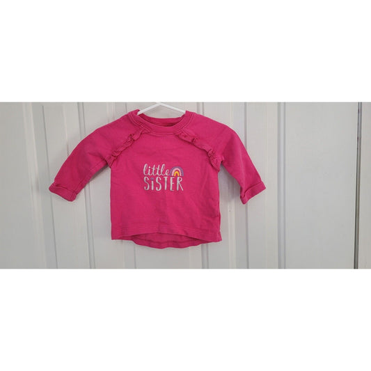 Girls Child Of Mine Pink Little Sister Long Sleeve Shirt Sizr 3-6 Months