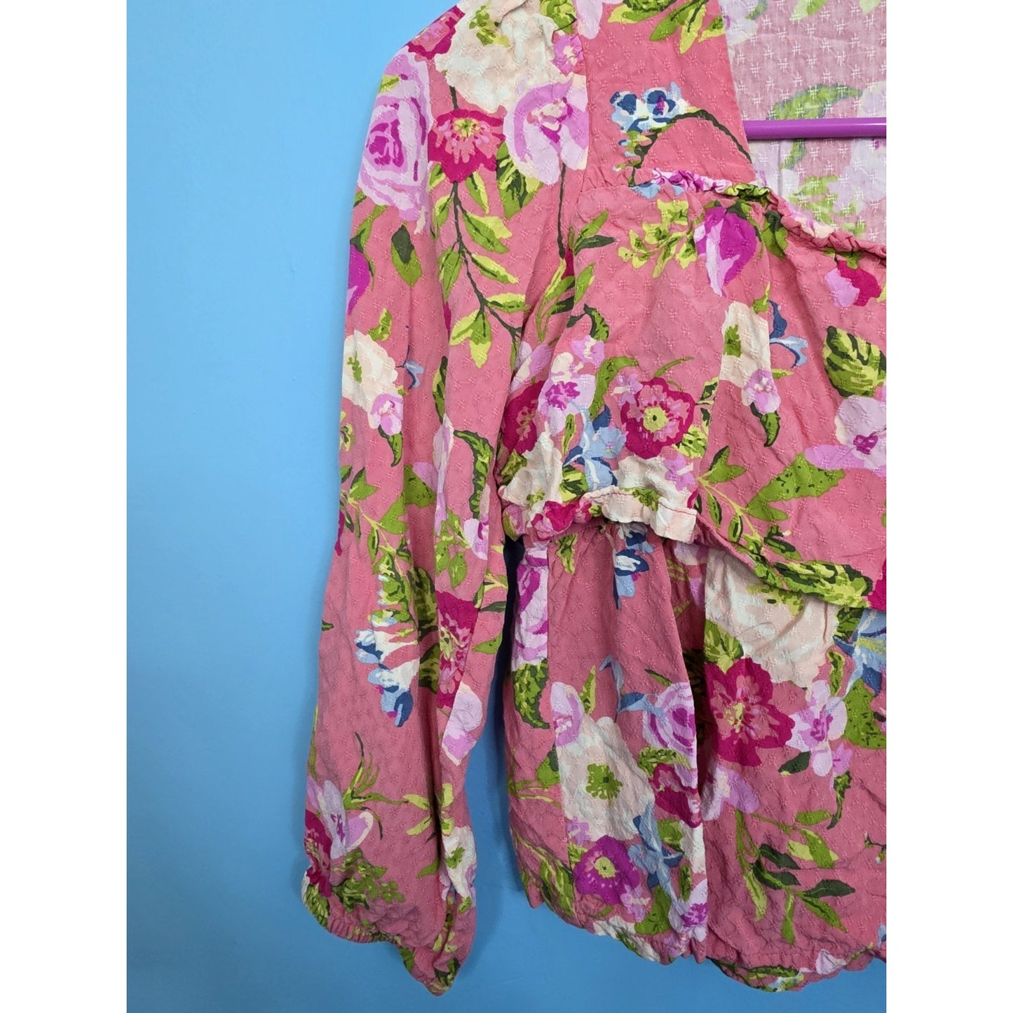 Matilda Jane Girls Size 12 Always Blooming Floral Pink Blouse Long Sleeve