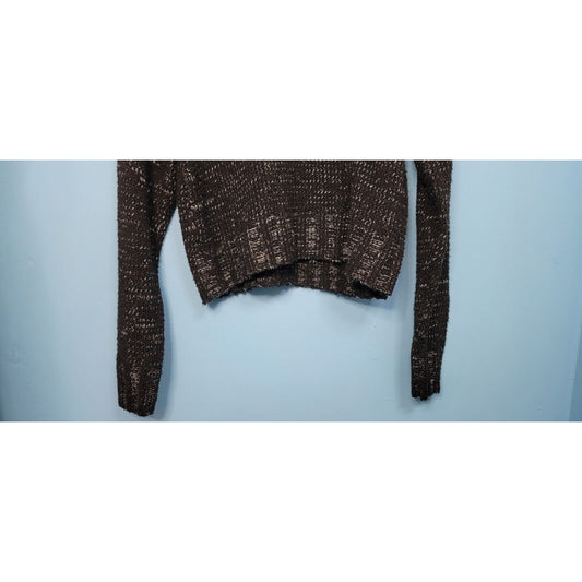 SO Knit Cropped Flash Sweater Black Women's Size S Chunky Knit
