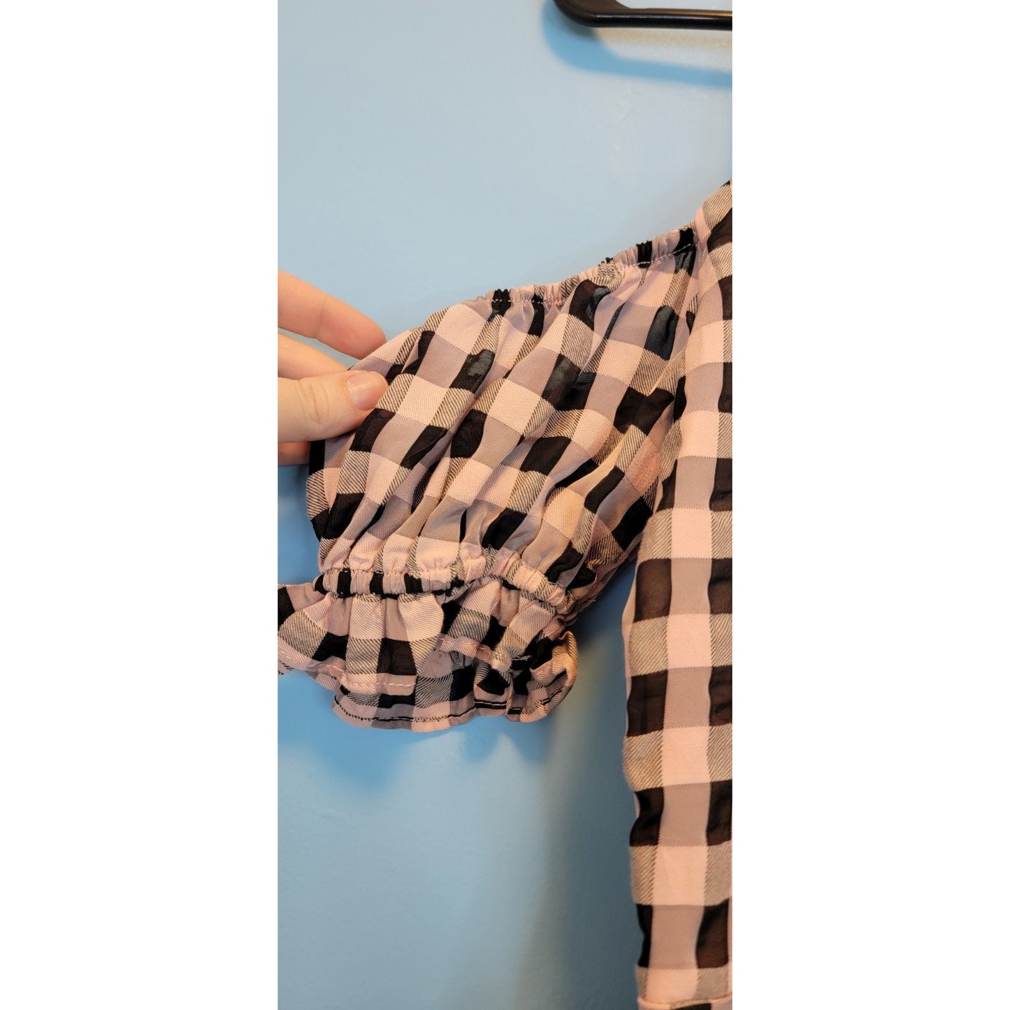 Estrella Cosmopolitain X DTP Pink Plaid Cold Shoulder Mini Dress Size Medium