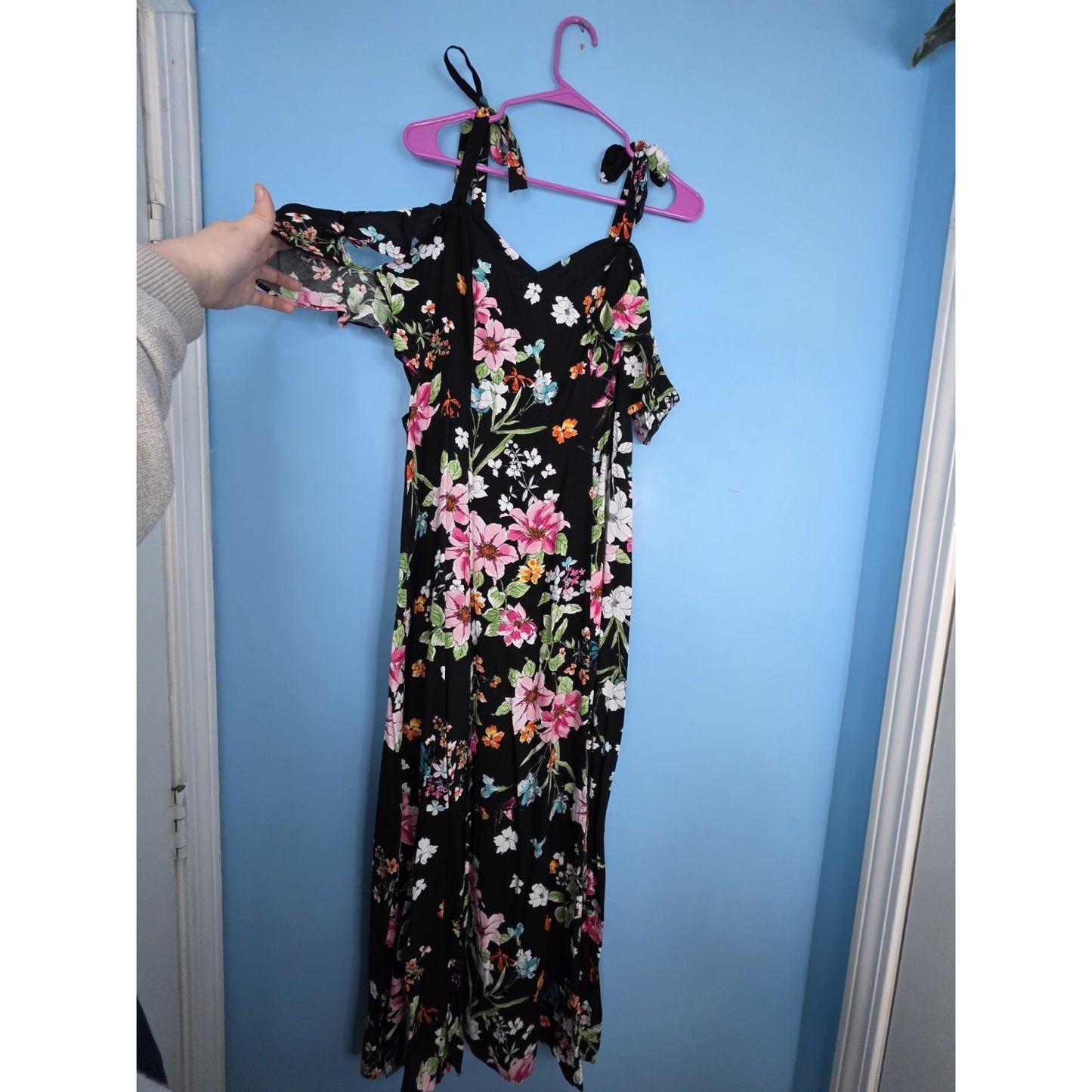 Love Fire Maxi Dress Womens L Floral Fairy Grunge Whimsical Babydoll Coquette