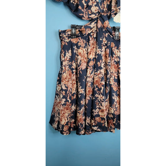 NWT Altar'd State Size XXL Navy Blue Floral Dress With Cut Outs Open Back Zipper
