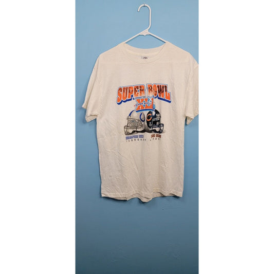 Superbowl 2007 XLl Colts Vs Bears Men's Large T-Shirt Gray Delta Pro Weight