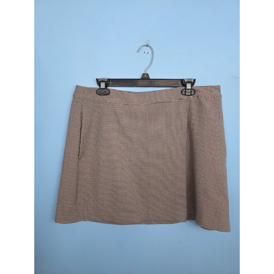Women's Mini Skirt - A New Day Brown Plaid XL