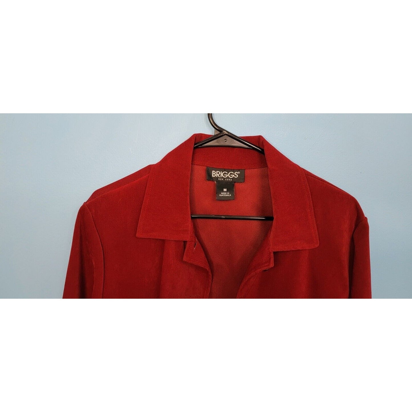 Briggs New York Medium Red Long Sleeve Button Down Women's Blazer Jacket