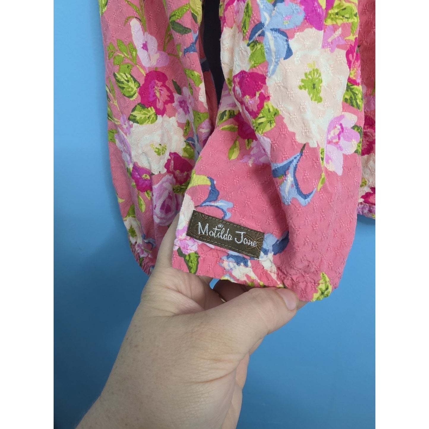 Matilda Jane Girls Size 12 Always Blooming Floral Pink Blouse Long Sleeve