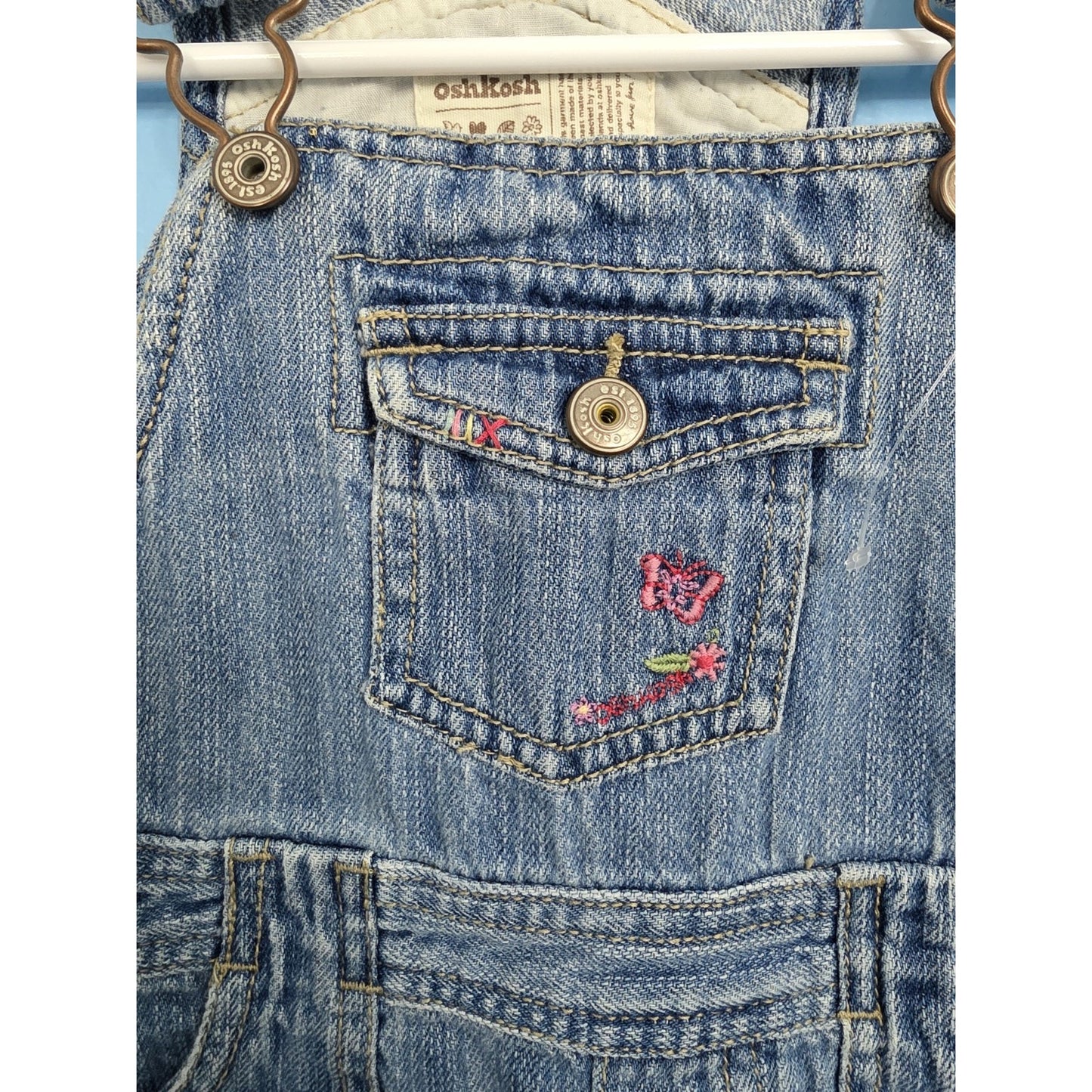 Oshkosh B’gosh Embroidered Vestbak Denim Dress Size 3T