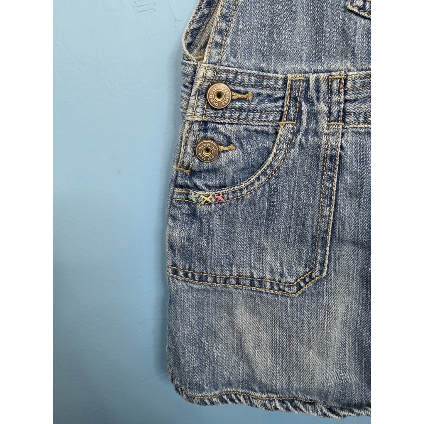 Oshkosh B’gosh Embroidered Vestbak Denim Dress Size 3T