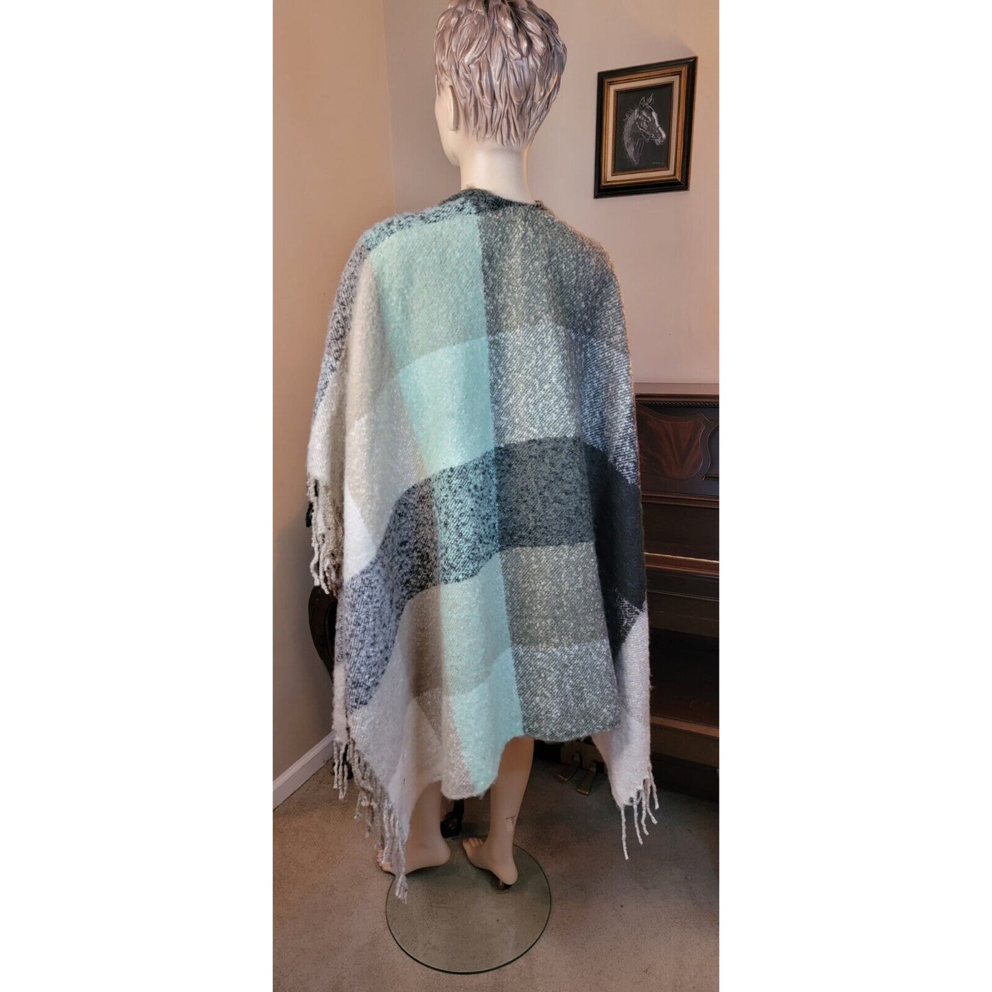 Green And Black James Paul Soft Shawl Kimono, NWT