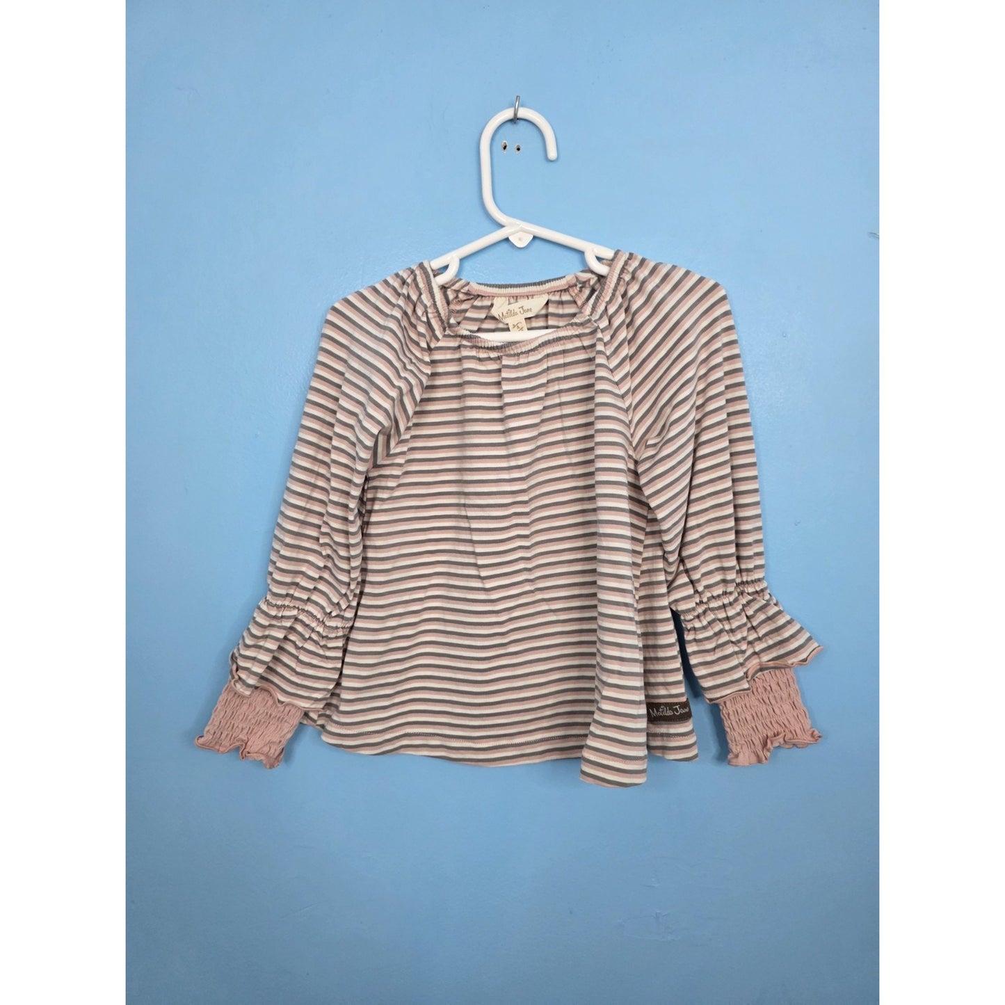 Matilda Jane Just Imagine Charlea Top Smocked Cuffs EUC Size 4