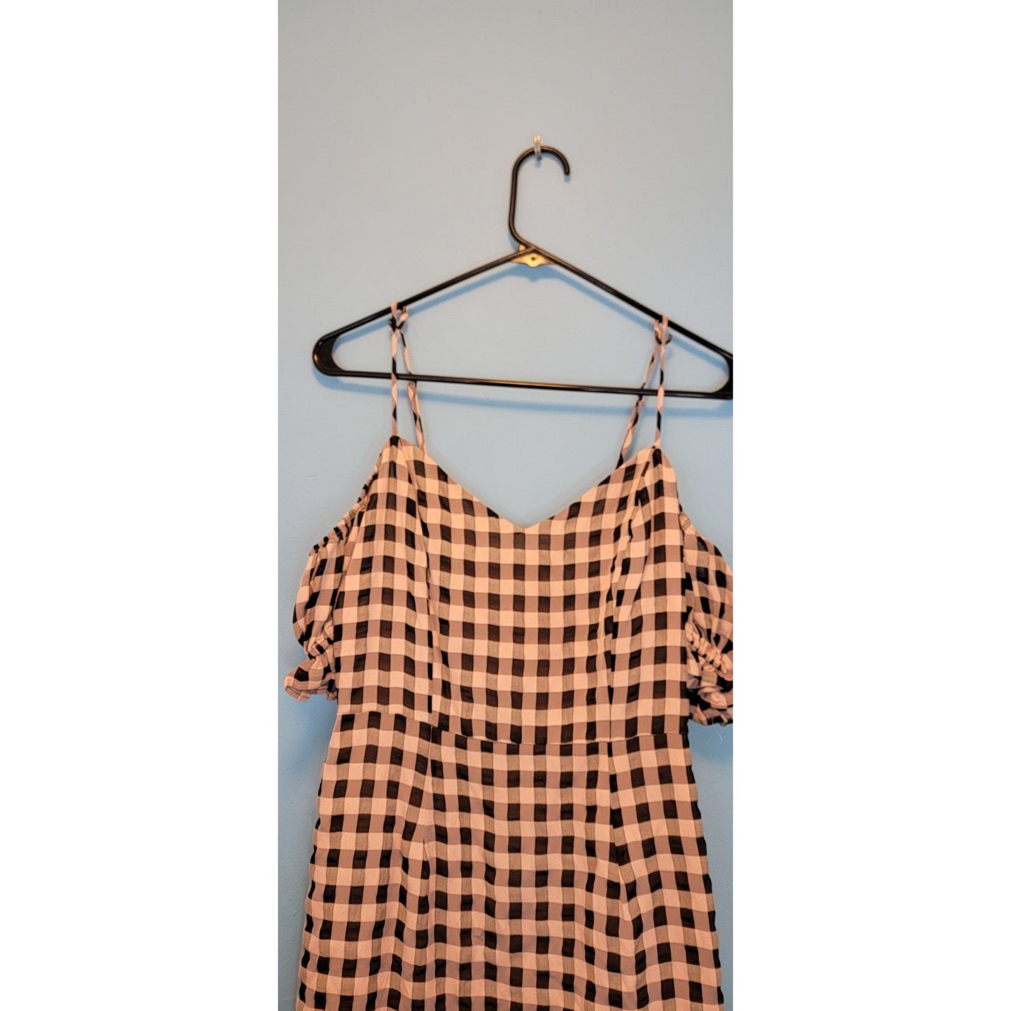 Estrella Cosmopolitain X DTP Pink Plaid Cold Shoulder Mini Dress Size Medium