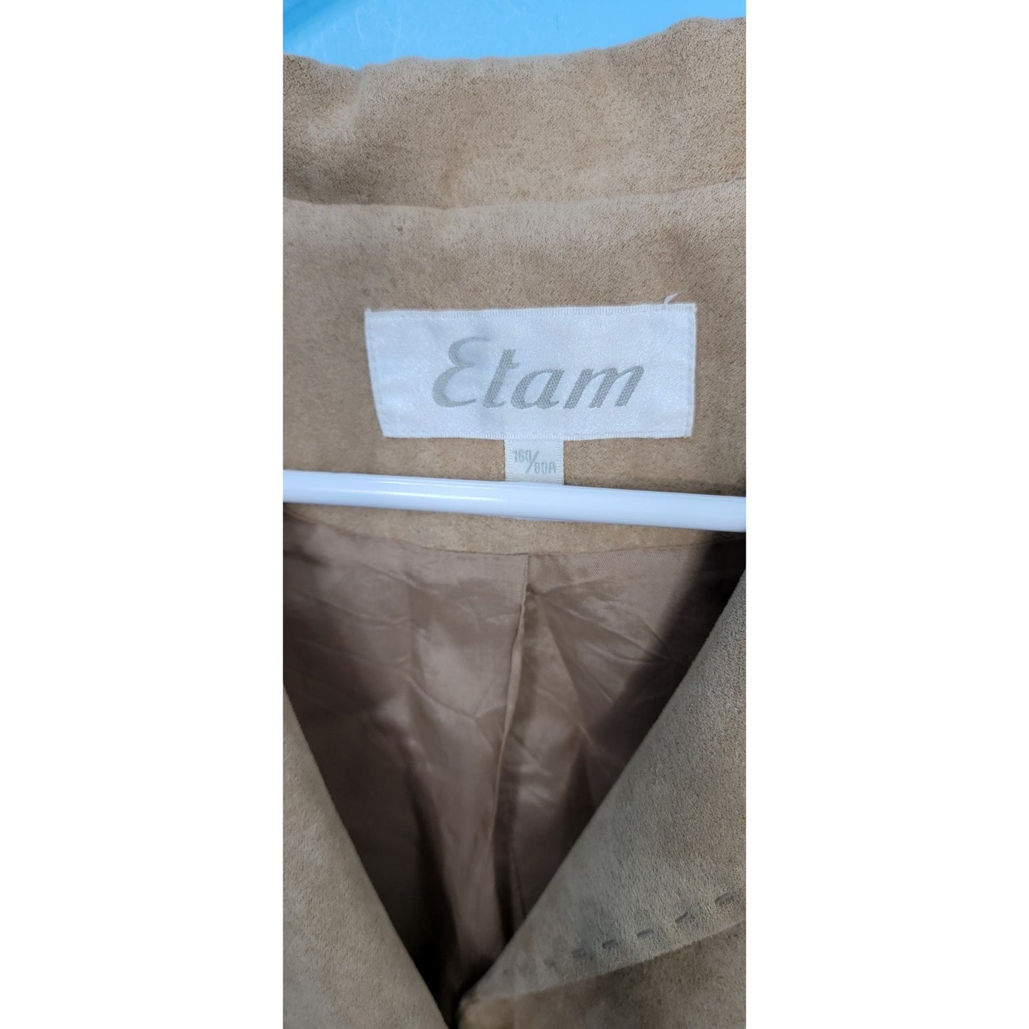 Women's Etam Tan Coat Blazer Size 160/80A With Pockets