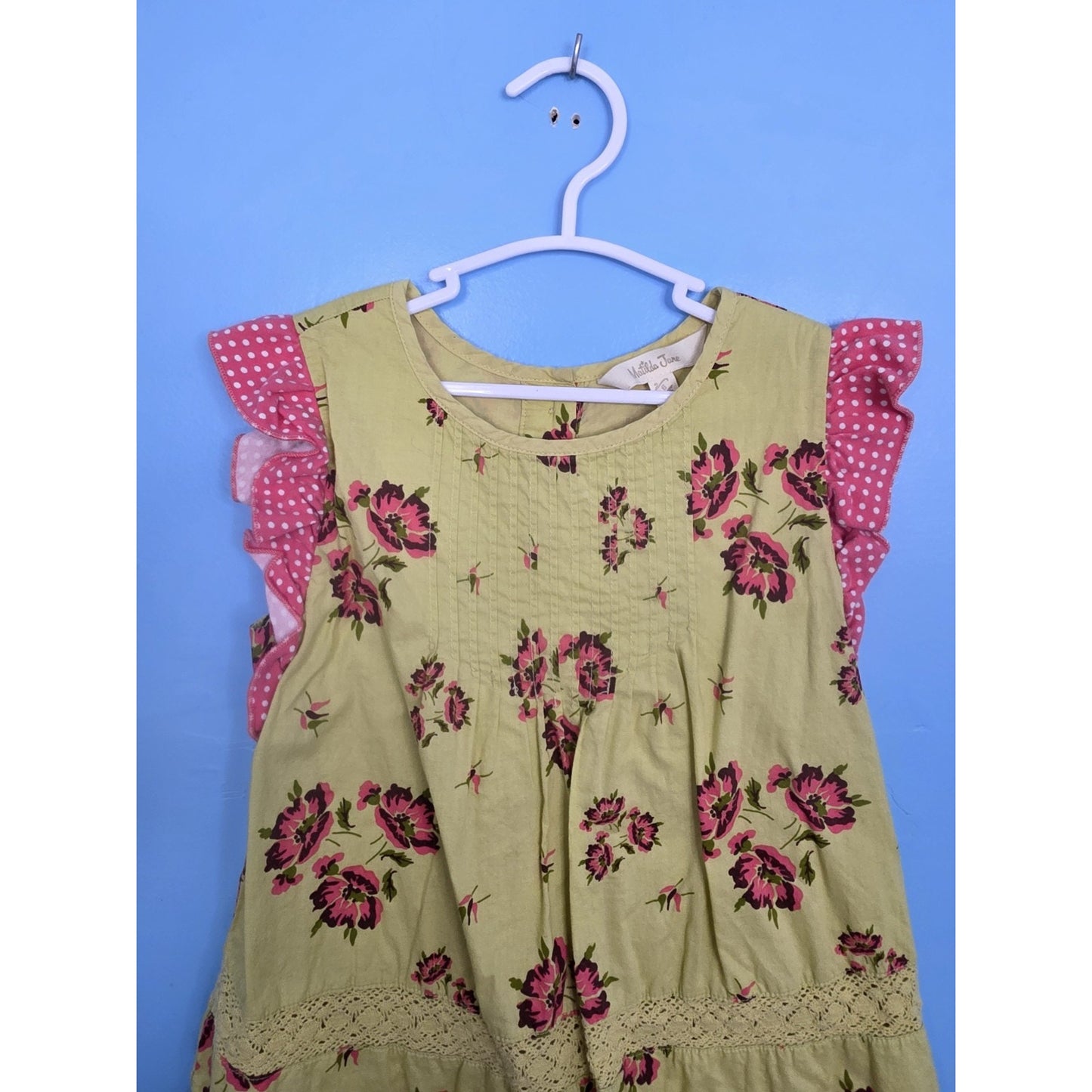 Matilda Jane Girls Size 6 Imagination Yellow Floral Tunic Make Believe Fall 2017