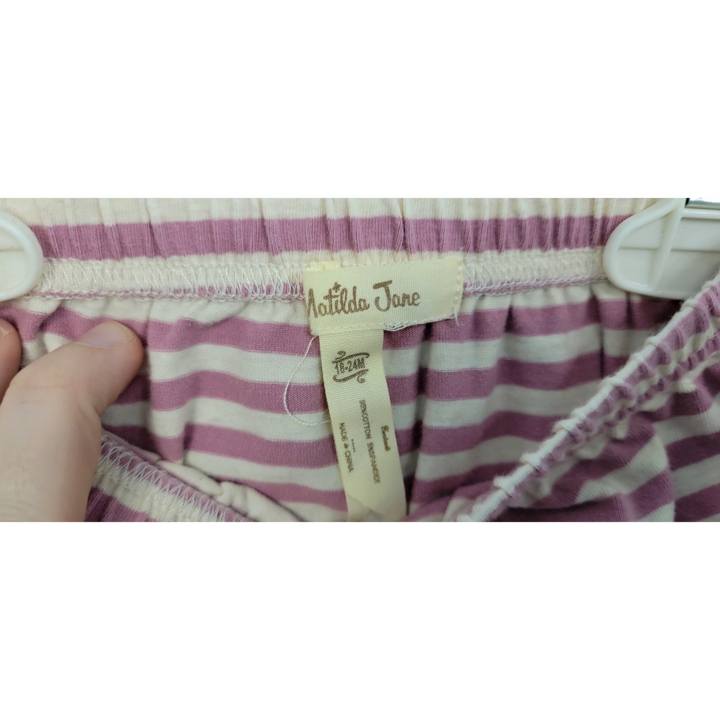 Matilda Jane/MJ Pink Cream Stripe Ruffle Diaper Cover 18-24 Months