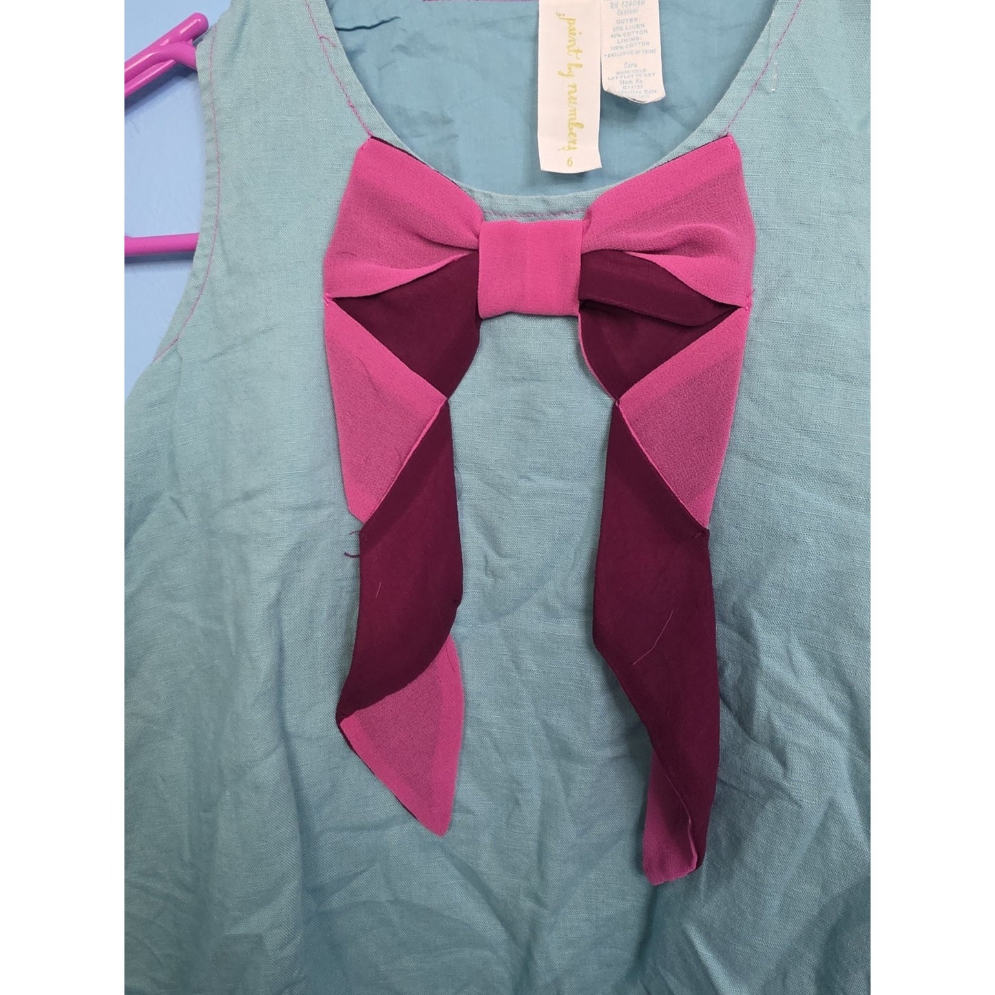 Matilda Jane Paint By Numbers All Wrapped Up Bow Dress Linen Tween Size 6