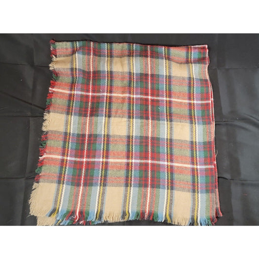 Oversize Woven Plaid Blanket Scarf/Wrap Red/Tan/Multi Shawl Highlander Farmhouse