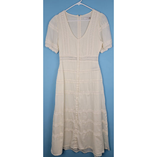 Sweet Baby Jamie Ivory Lace Midi Dress Size Size Small MSRP $316 Cottage Core
