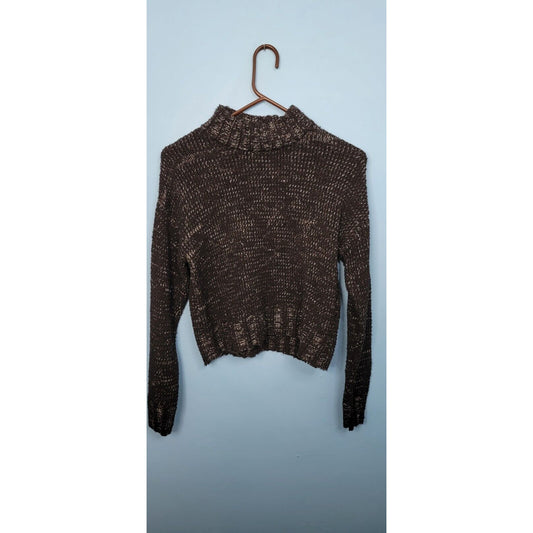 SO Knit Cropped Flash Sweater Black Women's Size S Chunky Knit