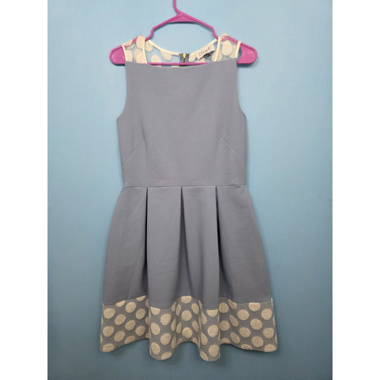 Closet London Women's Size 10 Blue White Polka Dot Lace Sleeveless Mini Dress