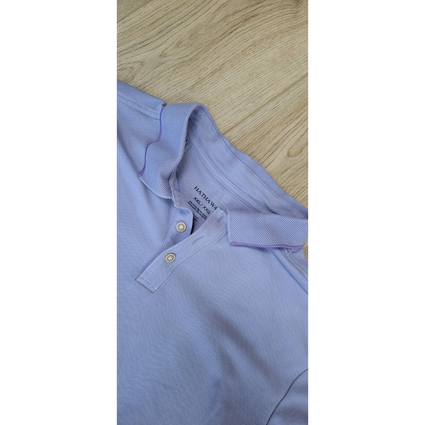 Mens Purple Hathaway Polo Short Sleeve 3 Button Shirt Size XXL