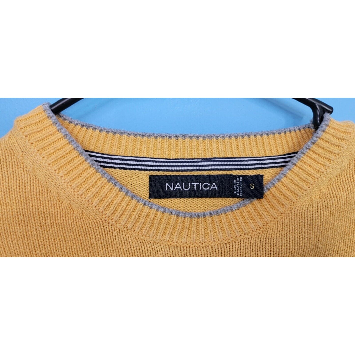 Nautica Men's Sustainably Crafted Crewneck SweaterYellow Gold Size Small
