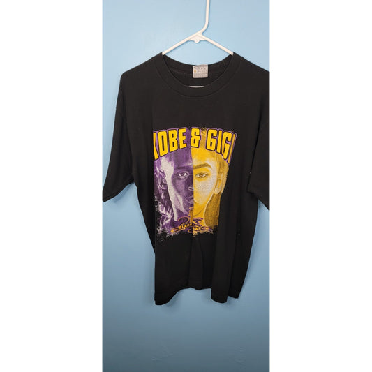 Kobe & Gigi Bryant Black Mambas Memorial Black Graphic T-Shirt Adult Large