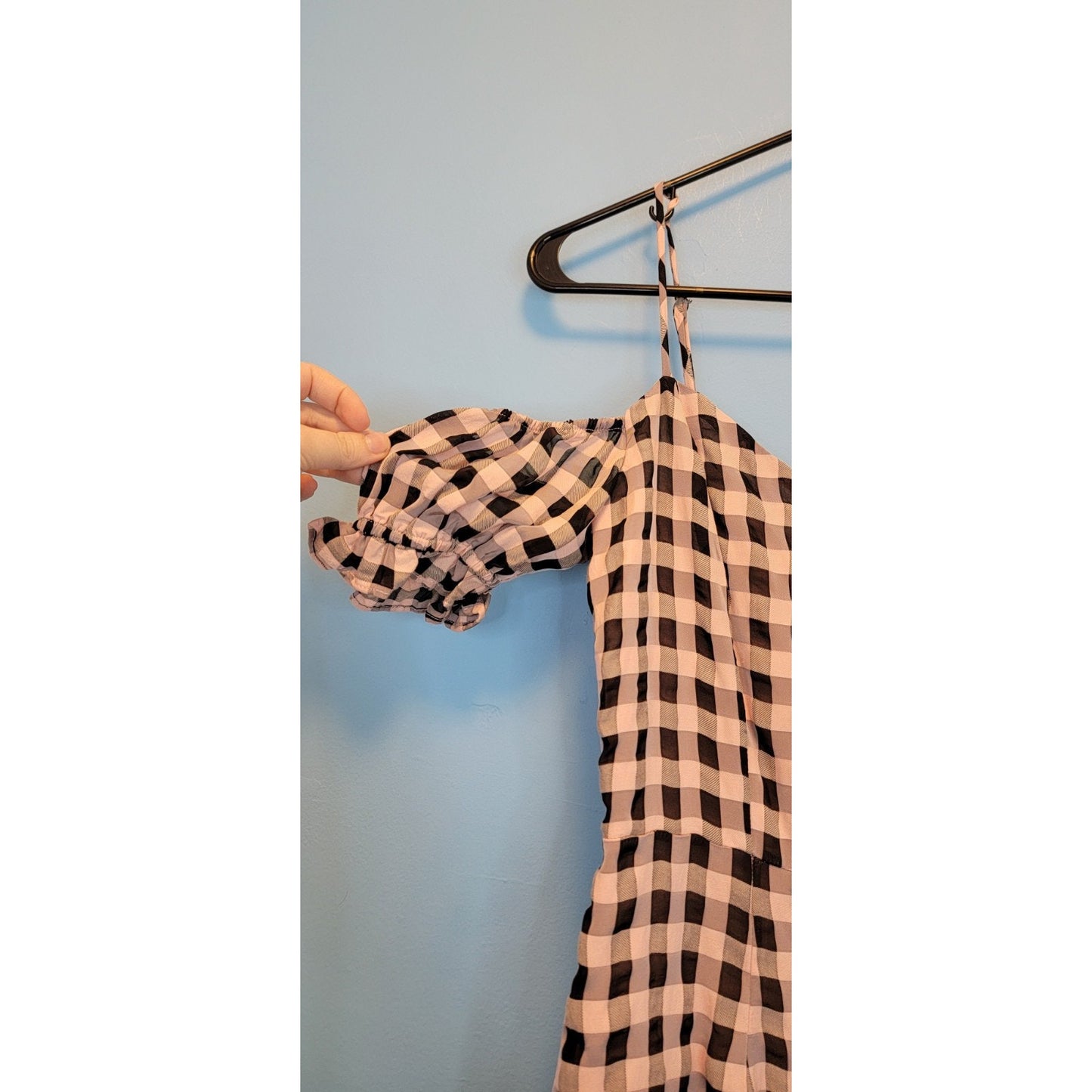 Estrella Cosmopolitain X DTP Pink Plaid Cold Shoulder Mini Dress Size Medium